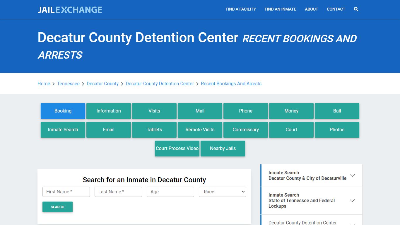 Decatur County Detention Center Recent Bookings And Arrests - Jail Exchange